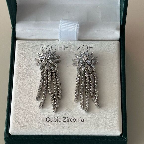 Rachel Zoe Jewelry - Rachel Zoe Silver Cubic Zirconia Earrings